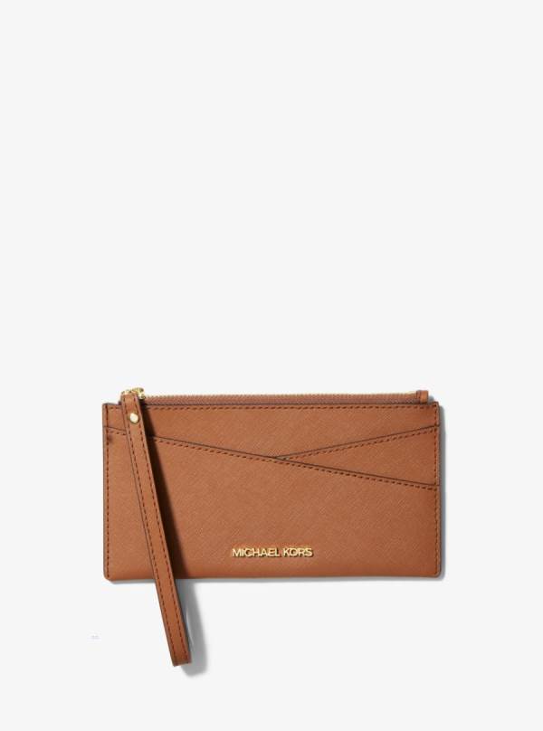 Damske Penazenky Michael Kors Jet Set Medium Saffiano Leather Crossover Wristlet Hnede - Doplnky Michael Kors Sleva | RCMKG-3706